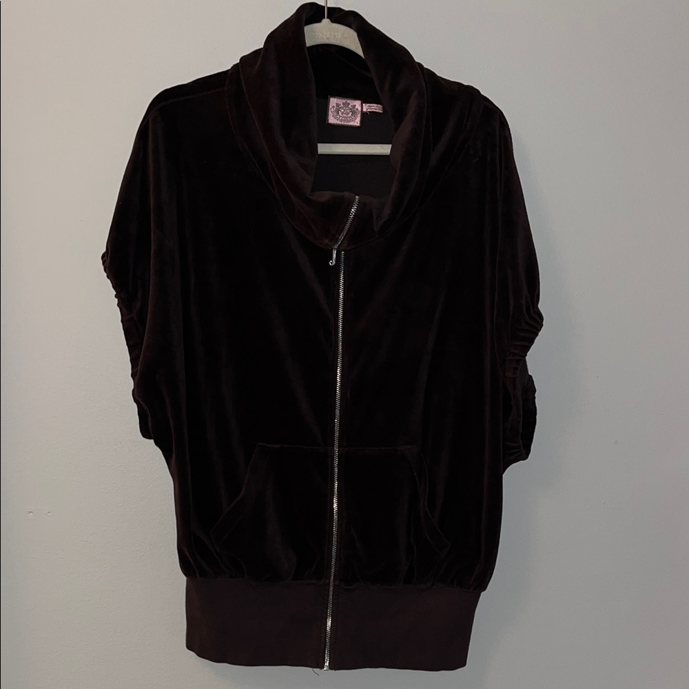 Juicy Couture Velour Zip-Front Short-Sleeve jacket